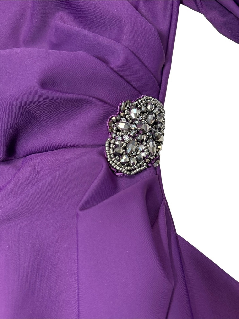 NWT $239 Alex Evenings Diana Cascade Ruffle Sheath Contour Plum Dress Size 16 - Picture 4 of 8